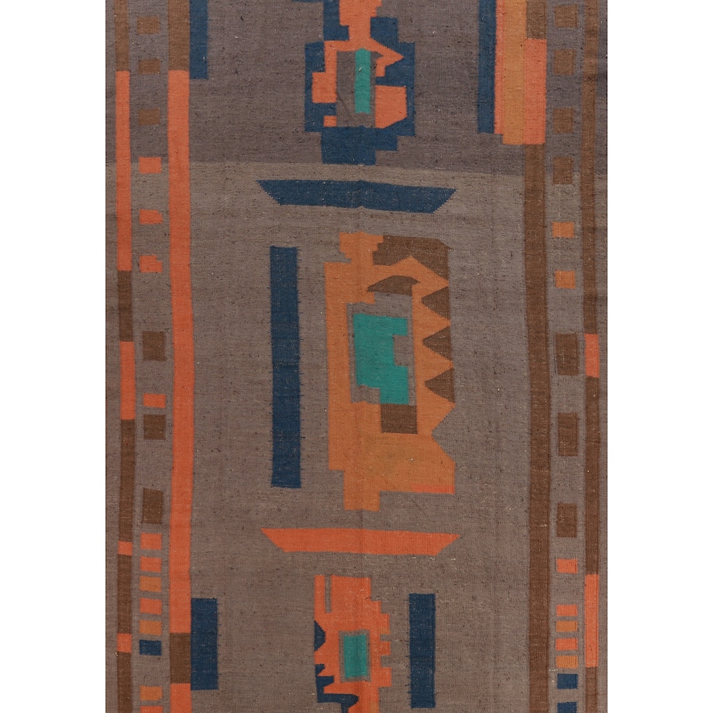 Hand Woven Oriental 100% Jute Carpet Southwestern Modern Brown Kilim Area Rug - 11' 9'' X 9' 2''