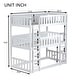 preview thumbnail 28 of 30, Triple Rubber Wood Detachable Bunk Bed with Ladders and Guardrails,Twin Size
