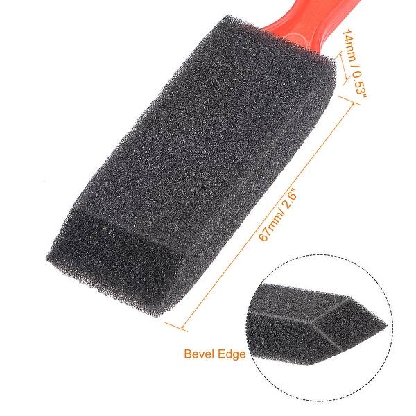 1" Foam Paint Brushes Bevel Edge w Plastic Handle Sponge Brush 2Pcs