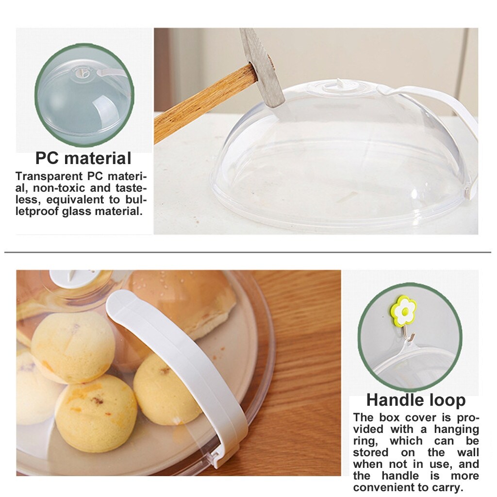 Microwave Cover with Handle Microwave Plate Cover Lid with Water Storage  Box Splatter-Proof Microwave Guard Cover Clear