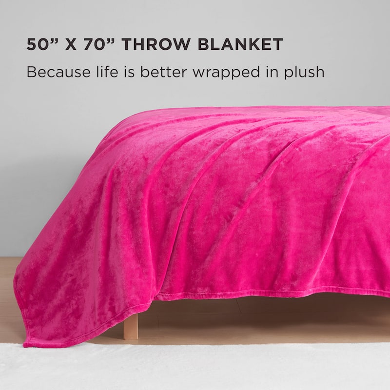 The Sheet Lab Solid Plush Throw Blankets