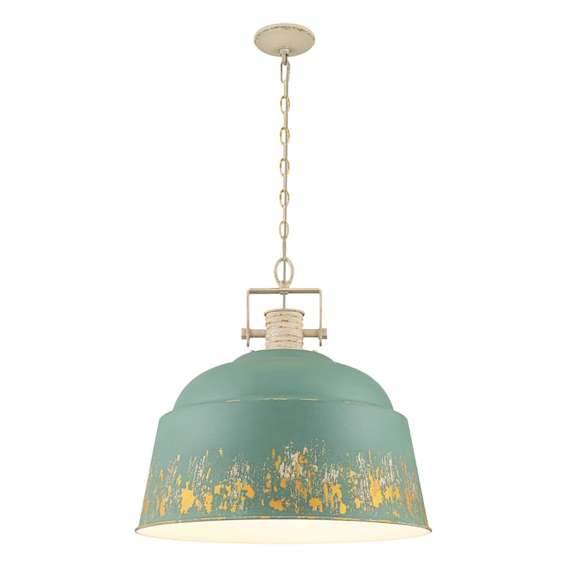 3-Light Industrial Pendant Light with Distressed Metal Dome Shade - 3-Lights