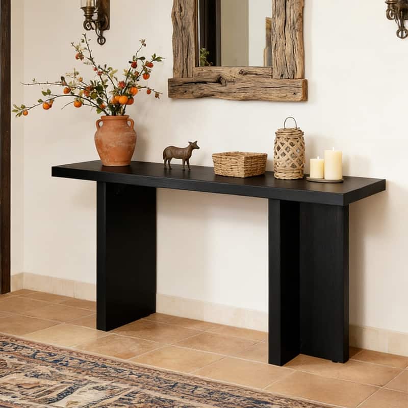 42''Modern Wooden Narrow Console Table for Entryway and Living Room