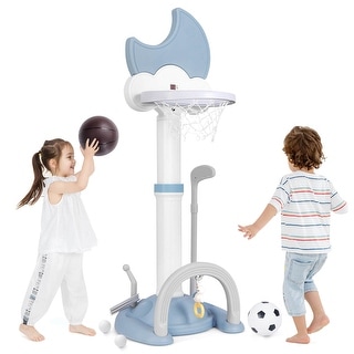 Costway 4-in-1 Toddlers Basketball Hoop with Basketball Soccer Golf - See Details