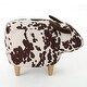preview thumbnail 2 of 9, Velvet Cow-Shaped Ottoman,Cute Wood Foot Stool Shoes Changing Seat with Cushioned