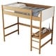 preview thumbnail 10 of 12, Twin Size Loft Bed Natural Bed Frame with Ladder, Guardrails, Underbed Desk, Teddy Fleece Fabric Headboard Footboard for Student