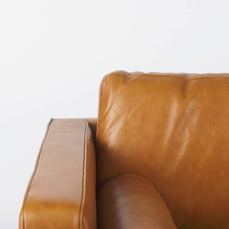 Svend Tan Leather Sofa