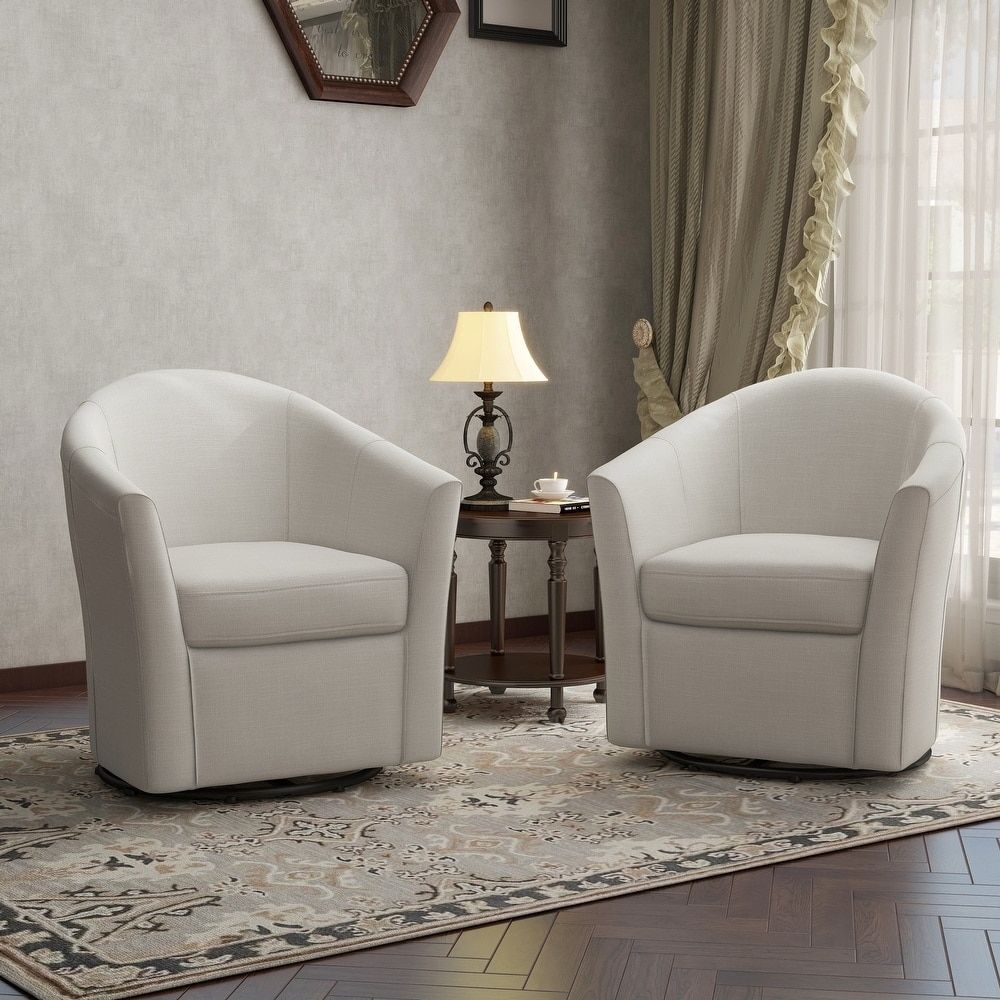 UIXE Swivel Barrel Accent Chair with Metal Base - 30.7"W x 29.9"H x 27.5"D