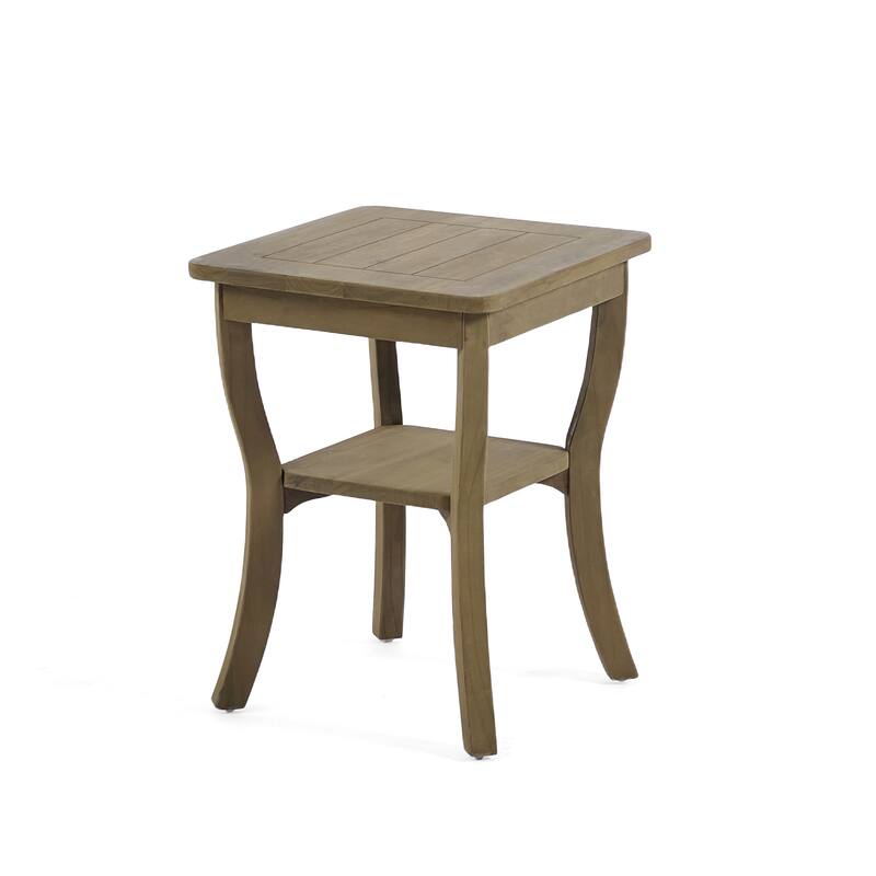 3-Piece Teak Wood Outdoor Armchair Set with Side Table, Cushions, Patio Seating Sets