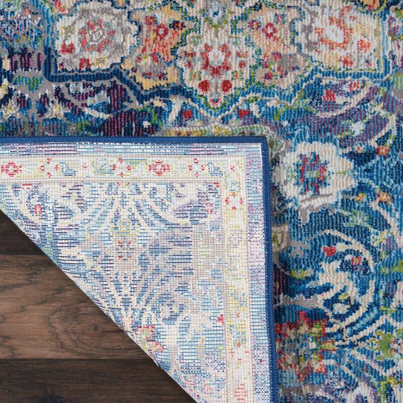 Power Loomed Distressed Floral Traditional Non Skid Area Rug - 48' X '24' X '0.5