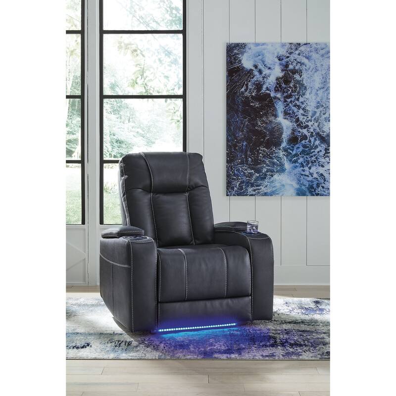 Signature Design by Ashley Feazada Power Rocker Recliner with Adjustable Headrest - Blue