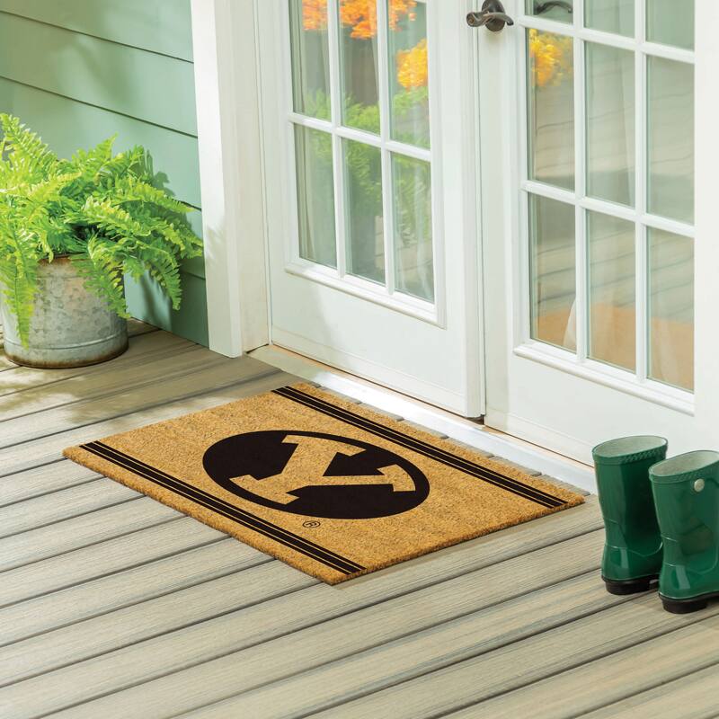 Brigham Young University Monochrome Indoor/Outdoor Coir Door Mat - 36" x 24"