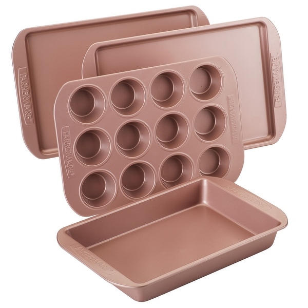 Farberware Nonstick Bakeware Set, 4-Piece, Rose Gold. Opens flyout.