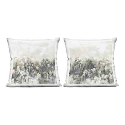 Stupell Brushed Flower Meadow Impressions Decorative Printed Throw Pillow Design by June Erica Vess (Set of 2)