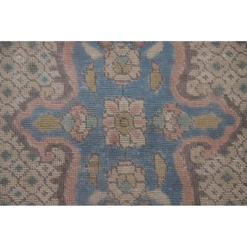 Hand Knotted Oriental 100% Wool Carpet Traditional Medallion Beige & Ivories Tabriz Area Rug - 12' 8'' X 9' 6''