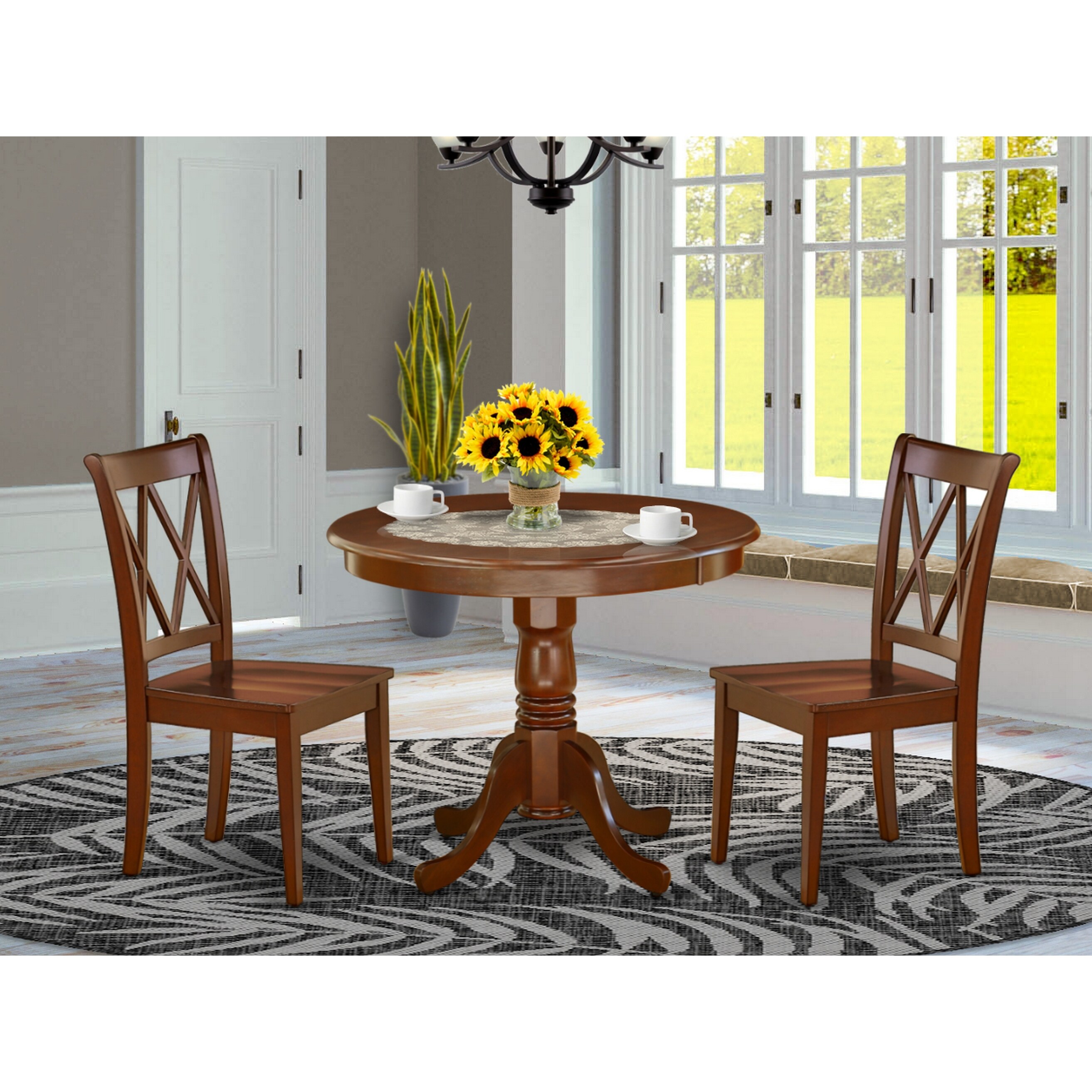 Shop Round 36 Inch Table And 2 Double X Back Chairs Number Of