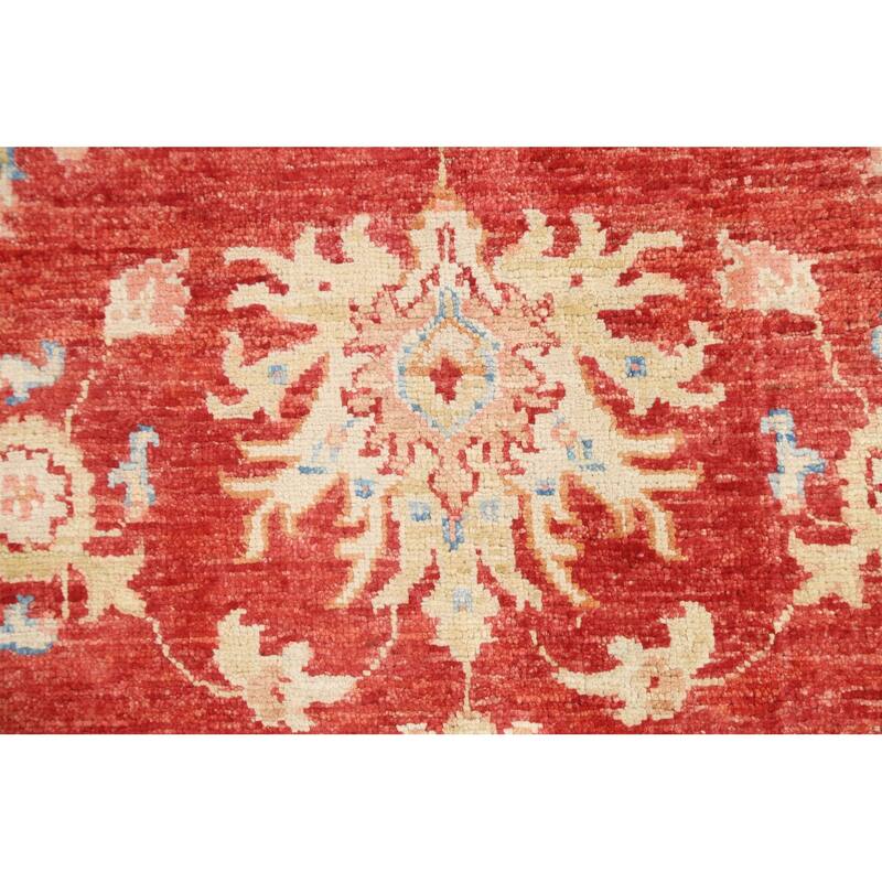 Vegetable Dye Floral Chobi Peshawar Area Rug Hand-knotted Wool Carpet - 3'3" x 5'3"