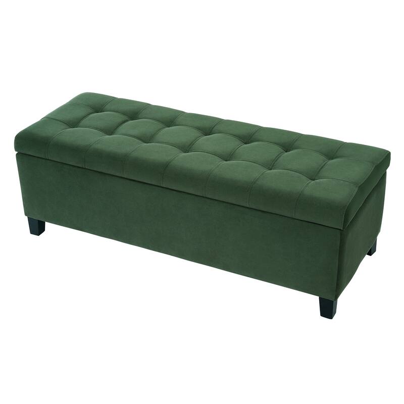 Upholstered Storage Ottoman Bench for Bedroom, Entryway & Foot Rest