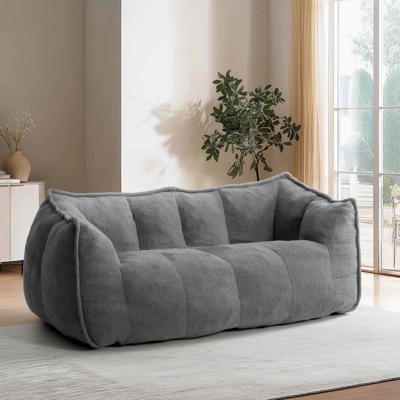 Teddy Fleece 2-Person Bean Bag Sofa