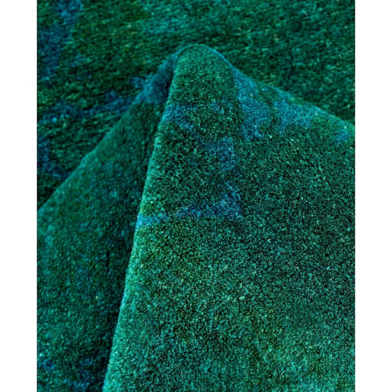 Overdyed One-of-a-Kind Hand-Knotted Area Rug - Green - 2' 9" x 4' 2"