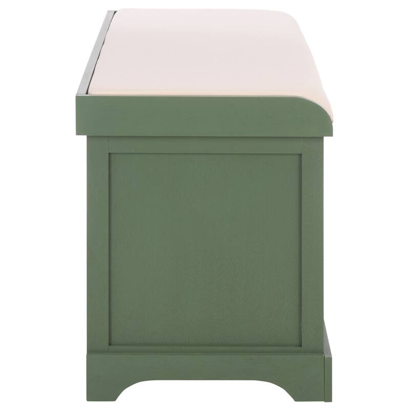 SAFAVIEH Eola Grey/ White Storage Bench - 47" x 16.1" x 19.9" - 47"W x 16"D x 20"H