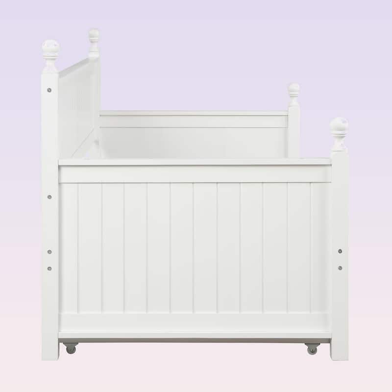 Modern Twin Size Wood Daybed with Twin Size Trundle
