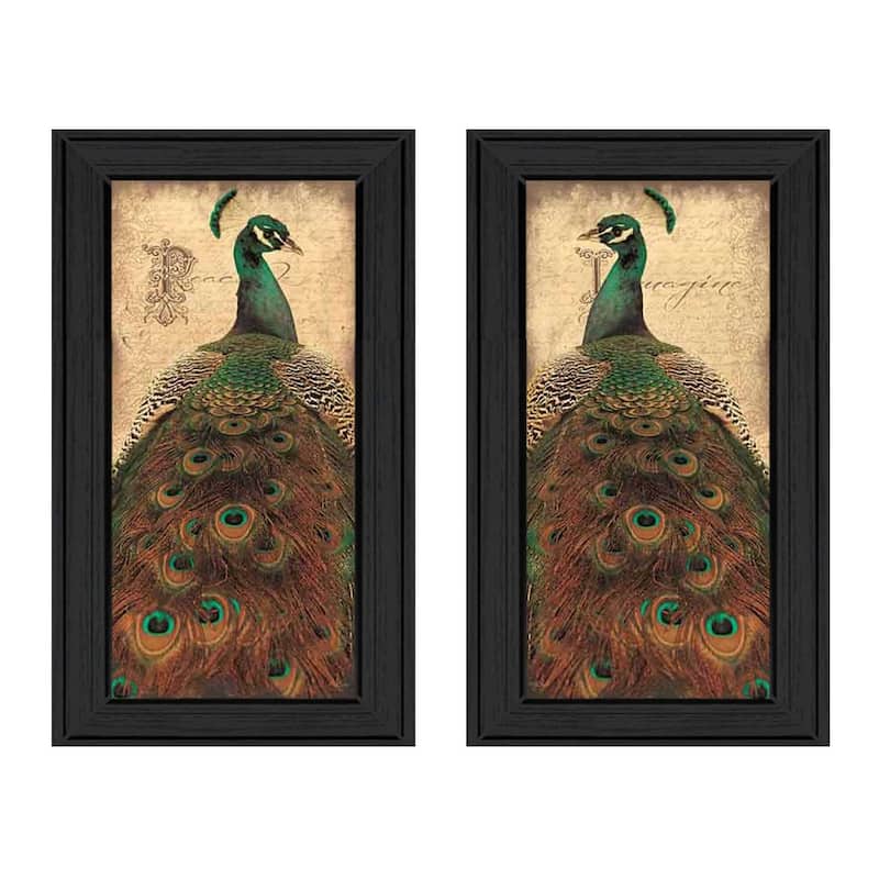 TrendyDecor4U Contemporary "Peacock Collection" 2-Piece Vignette by John Jones
