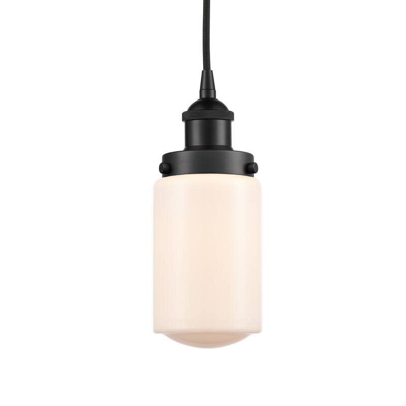 Innovations Lighting 616-1PH-10-5 Dover Pendant Dover 5" Wide Mini - Matte Black / Matte White