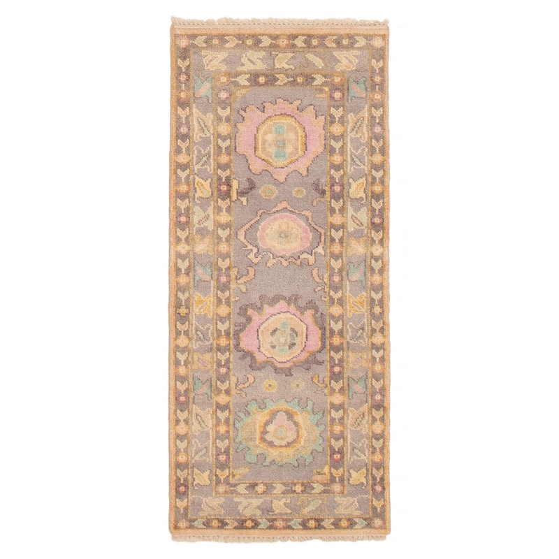 ECARPETGALLERY Hand-knotted Modern Oushak Grey Wool Rug - 2'6 x 5'10 - Grey - 2'6 x 5'10