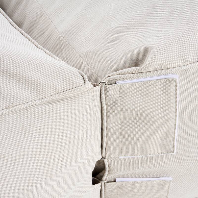 Christopher Knight Home - Nerissa 6-Piece Modular Outdoor/Indoor Bean Bag Sectional Sofa Set with Shredded Foam Filled & Ottoman