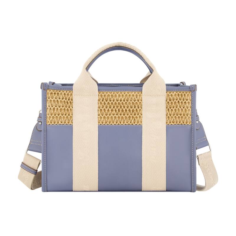 Tommy Bahama Raffia/PU Logo Webbing Modern Tote