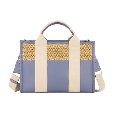 Tommy Bahama Raffia/PU Logo Webbing Modern Tote