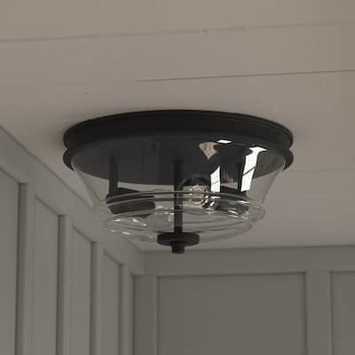 Vaxcel Toledo 13" Flush Mount Natural Brass - 13-in W x 6.5-in H x 13-in D