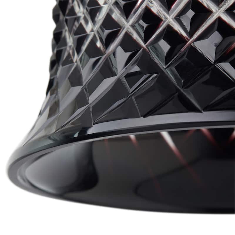 Gale River of Goods Black Metal and Hand-Blown Glass 7-Inch Pendant Light with Adjustable Hanging Cord - 7" x 7" x 63"