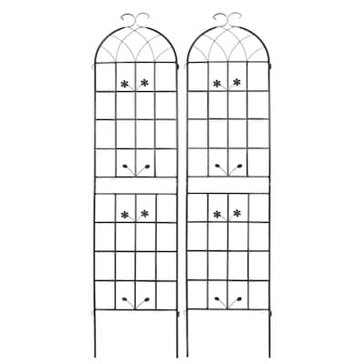 Metal Garden Trellis, 2 Pack Metal Trellis for Climbing Plants, Indoor/Outdoor Plant Trellis for Potted Plants House Plants