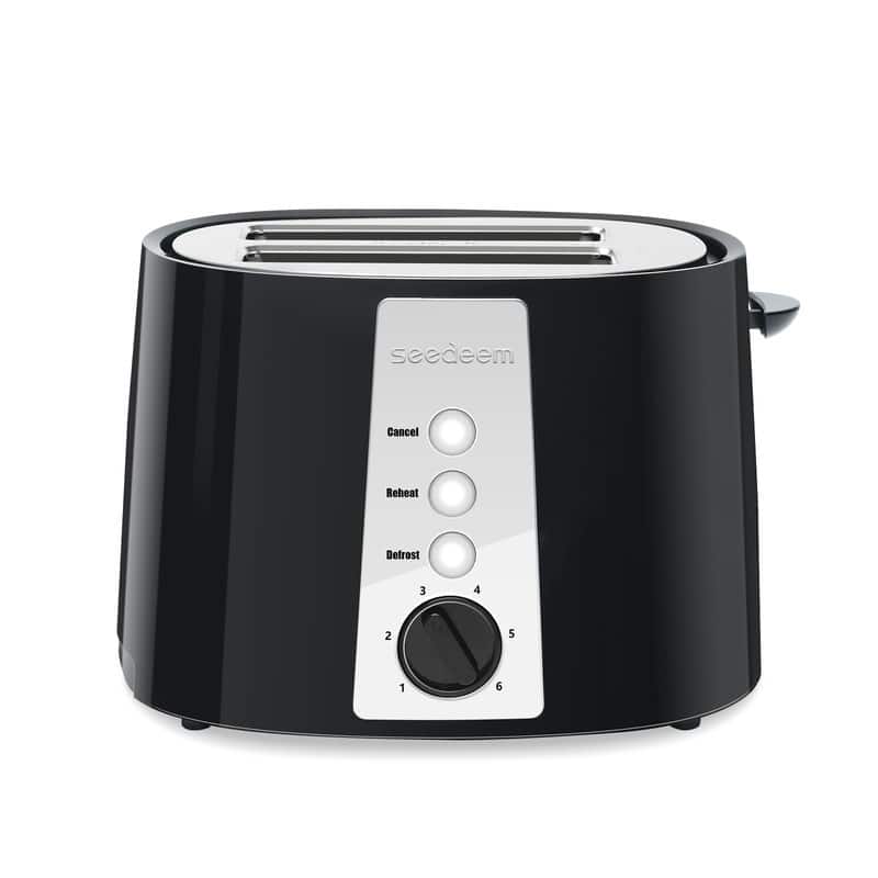 Toaster 2 Slice,6 Shade Settings, Removable Crumb Tray, 750W - Black