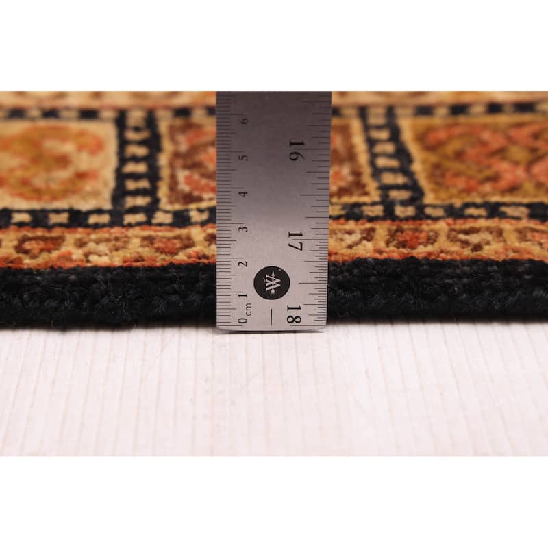 ECARPETGALLERY Hand-knotted Finest Agra Jaipur Black Wool Rug - 4'0 x 5'11