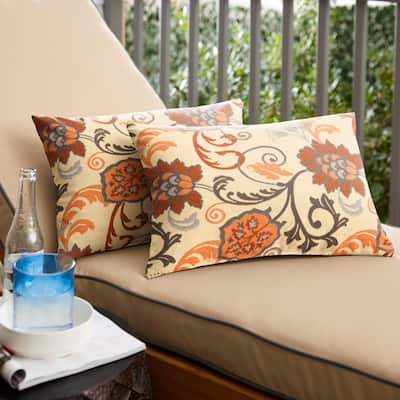 Sunbrella Elegance Marble Printed Indoor/Outdoor Knife Edge Pillow (Set of 2)