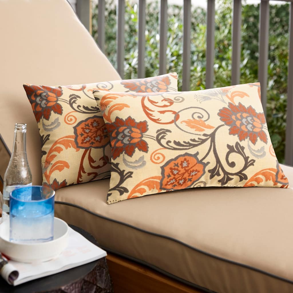 Sunbrella Elegance Marble Printed Indoor/Outdoor Knife Edge Pillow (Set of 2)