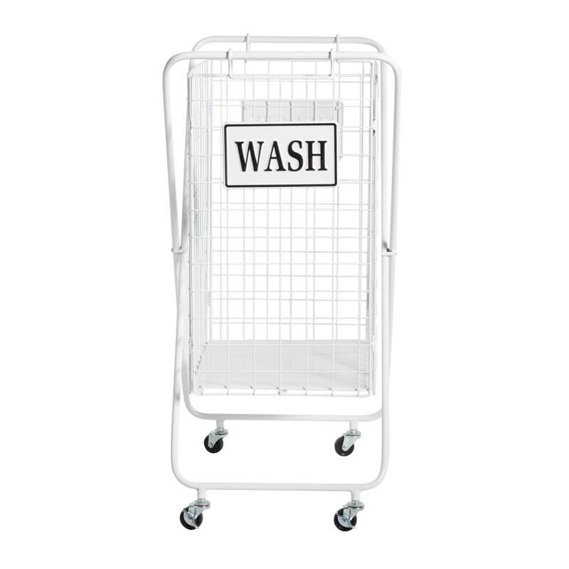 White Metal Farmhouse Storage Cart 32 x 16 x 23 - 16 x 23 x 32