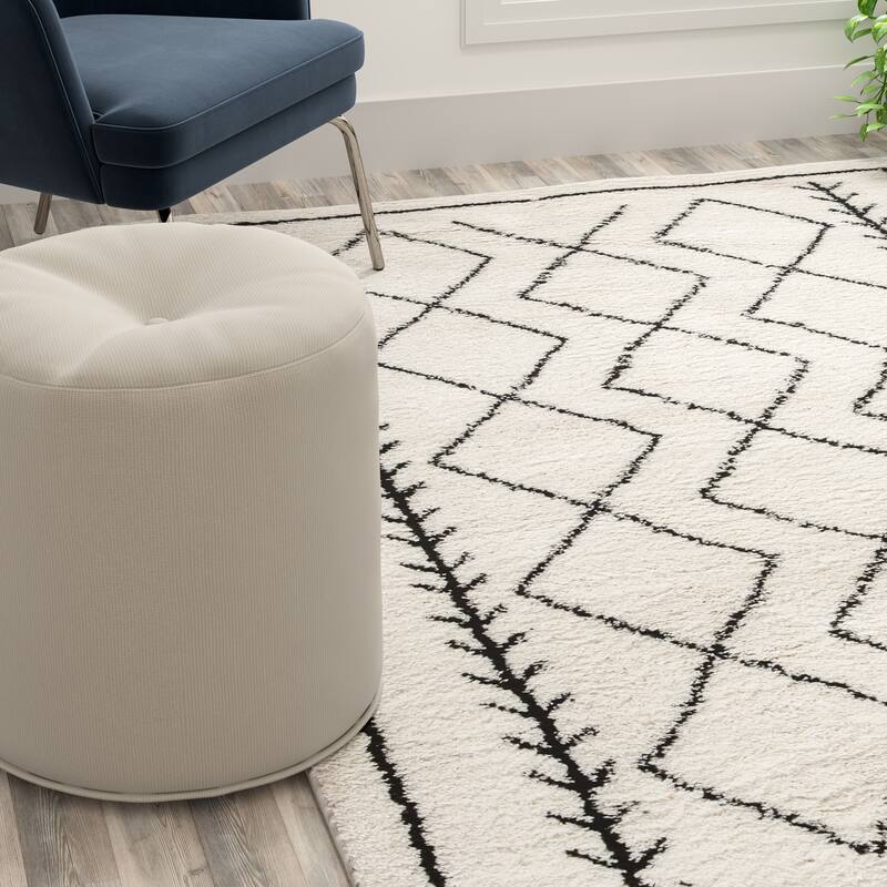 Geometric Style Bohemian Shag Area Rug