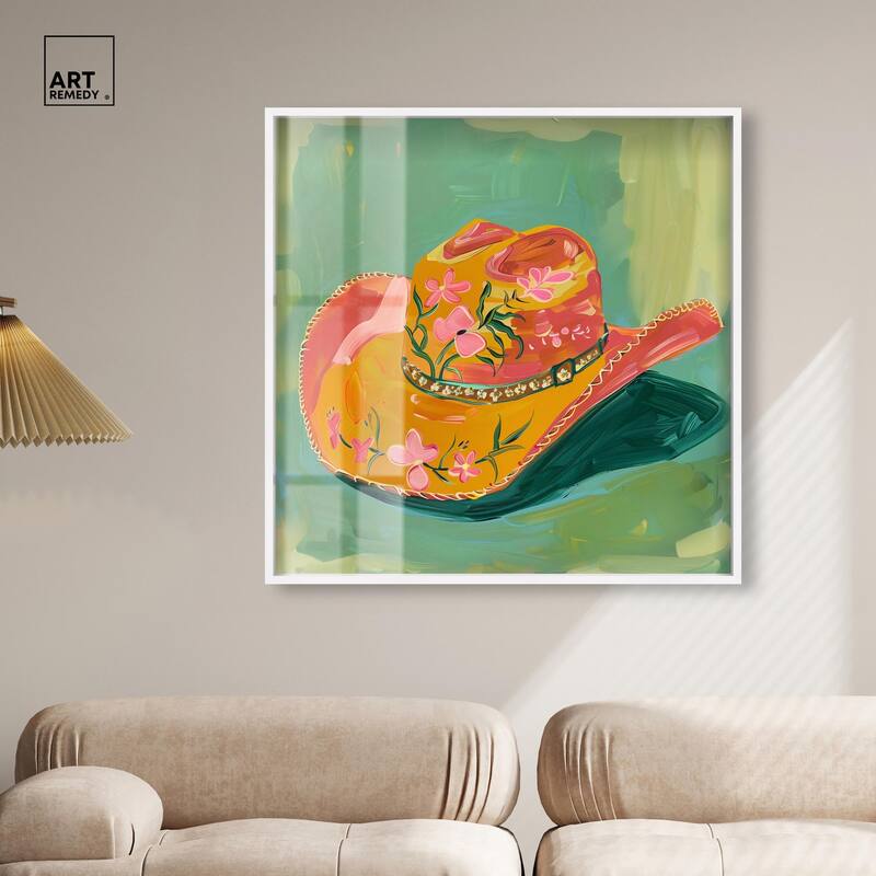 Wildflower Cowboy Hat Shadowbox by Art Remedy