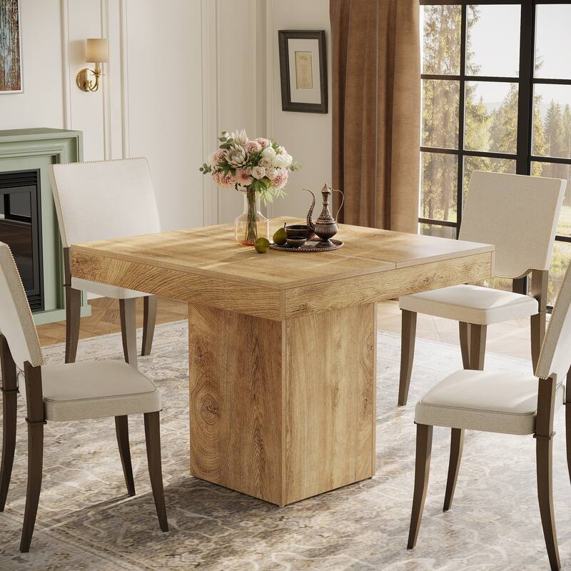 39" Farmhouse Small Square Kitchen Dining Table for 4 - 39" W x 39" D x 31.5" H