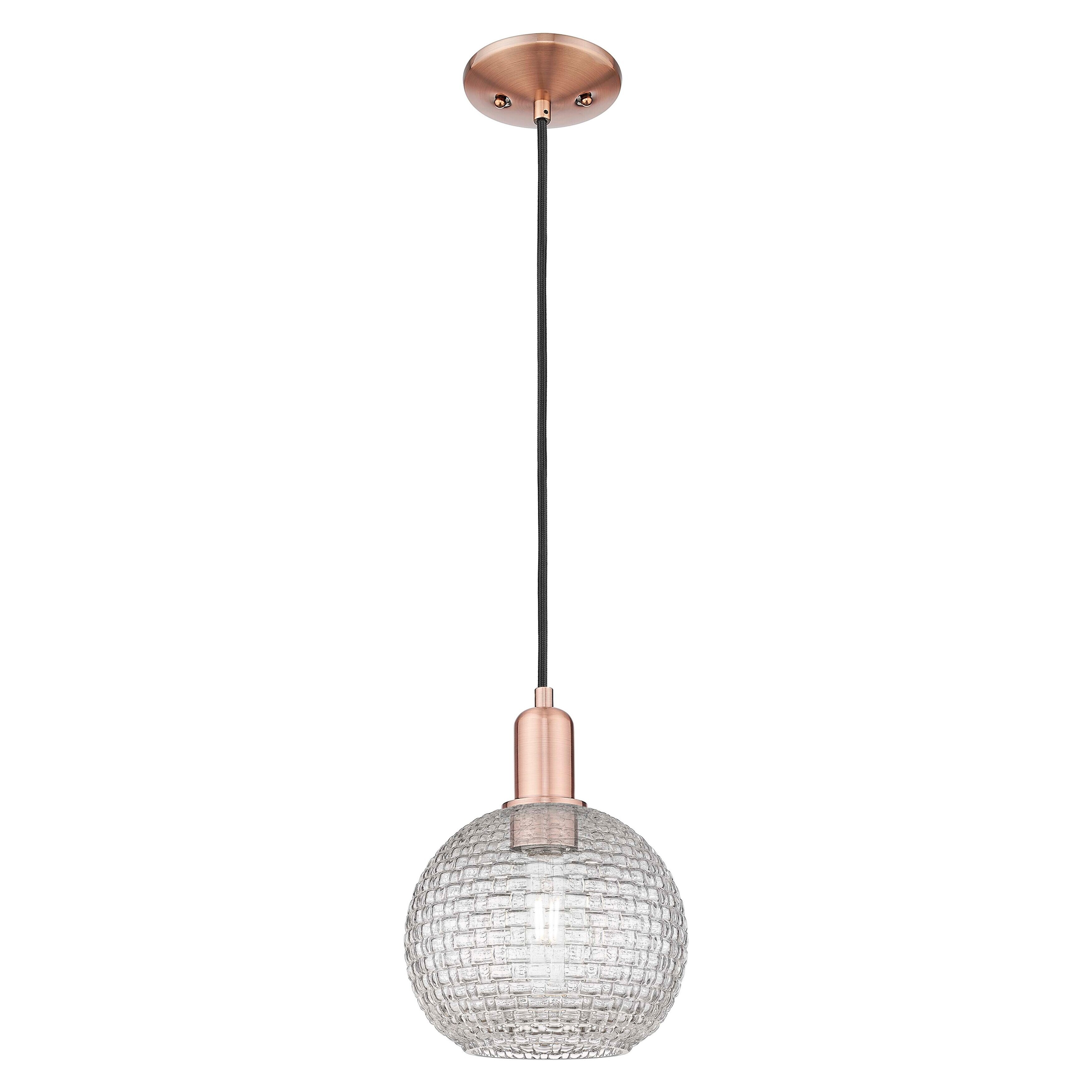 Innovations Lighting Endless Possibilities Arcadia - Athens - 1 Light 8" Basketweave Cord Hung Mini Pendant