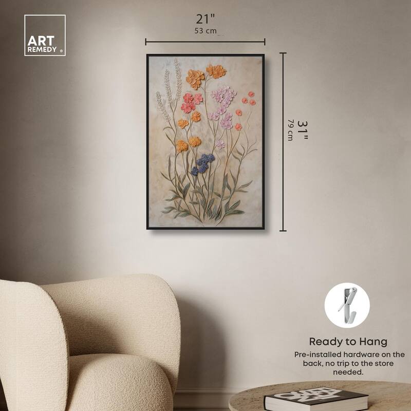 Sculpted Flora Frieze III Canvas by Art Remedy