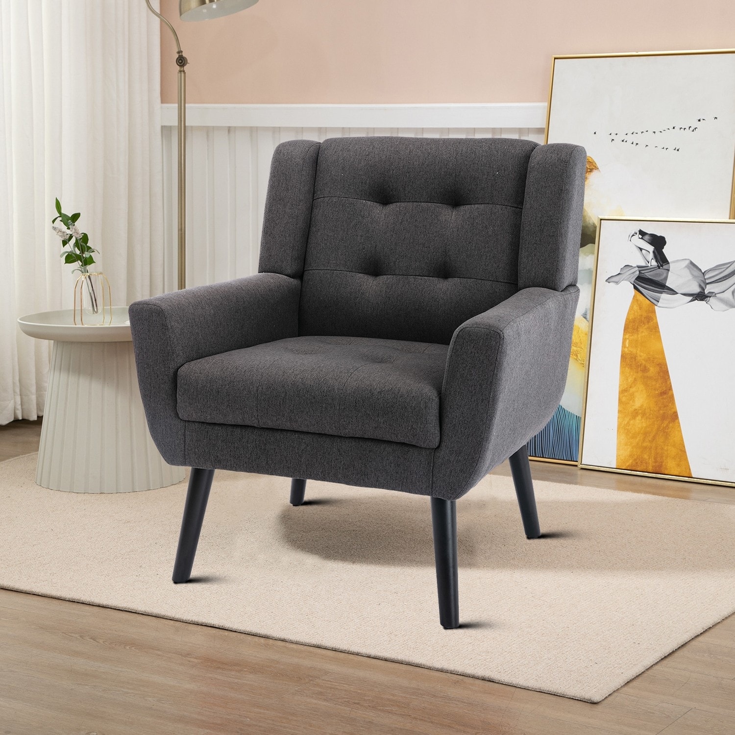 Modern Stylish Upholstered Accent Armchair Waiting Room Reception Chair