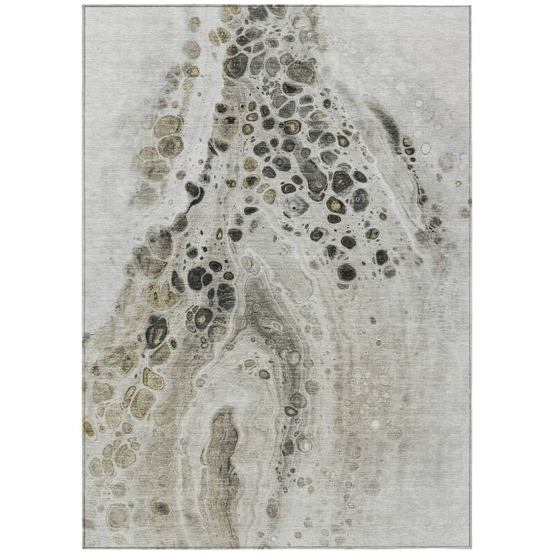 HomeRoots Abstract Transitional Rectangle Outdoor Rug