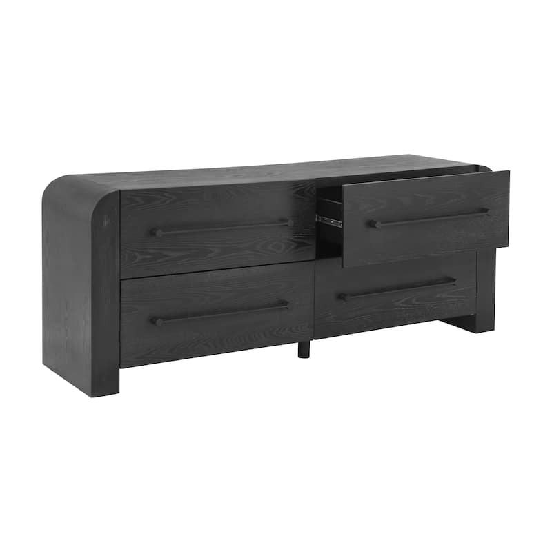 Christopher Knight Home - Nova Contemporary Natural Ash Veneer 4-Drawer Dresser with Sleek Black Handles