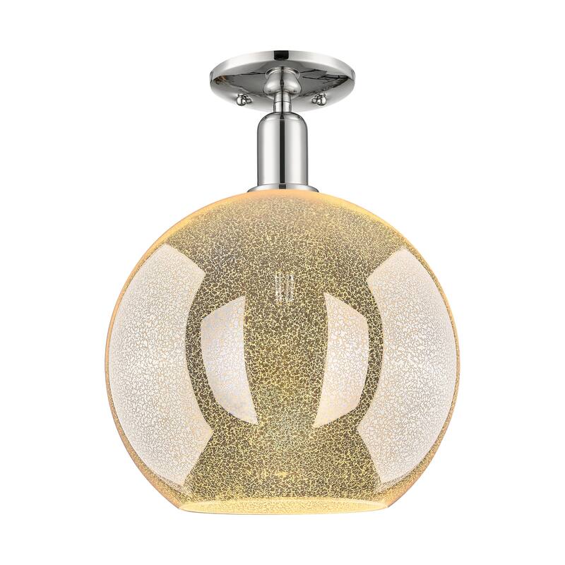 Innovations Lighting Endless Possibilities Arcadia - Athens - 1 Light 12" Semi-Flush Mount - Mercury/Polished Nickel