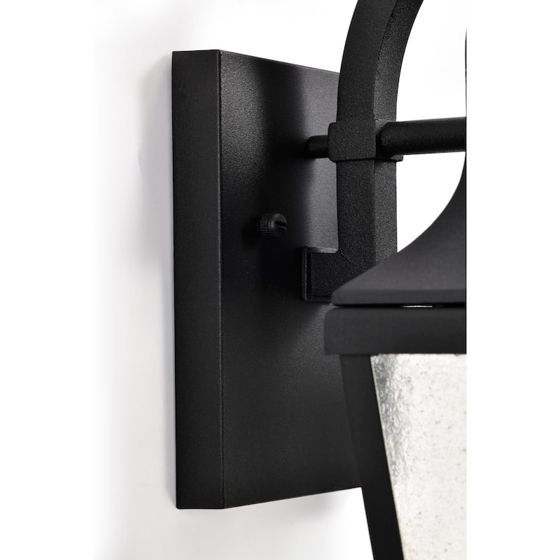 Lawrence 1 Light Medium Wall Lantern Matte Black with Clear Seeded Glass